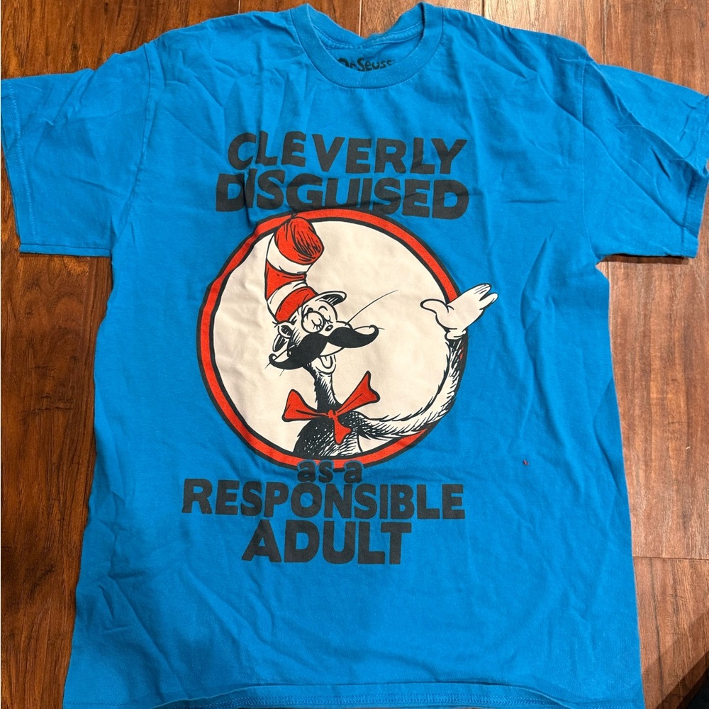 Dr. Seuss Blue Tee with Cat in the Hat Graphic